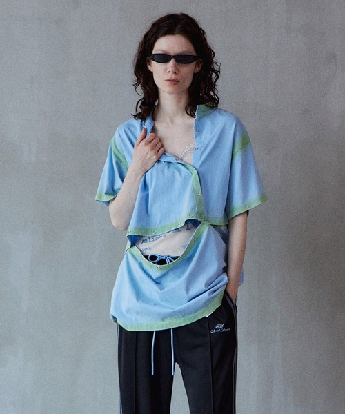 MAISON SPECIAL(メゾンスペシャル)の「Multi-way T-shirts/マルチウェイオーバーTシャツ(Tシャツ/カットソー・レディース・ブルー/ホワイト/チャコールグレー・FREE)」の5枚目の写真