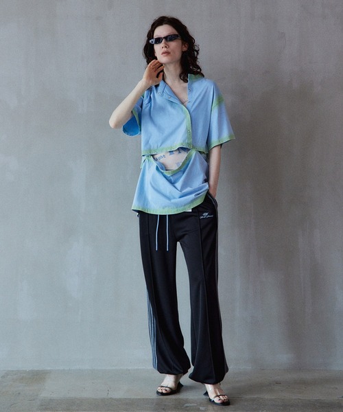 MAISON SPECIAL(メゾンスペシャル)の「Multi-way T-shirts/マルチウェイオーバーTシャツ(Tシャツ/カットソー・レディース・ブルー/ホワイト/チャコールグレー・FREE)」の4枚目の写真