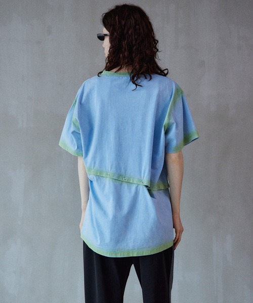 MAISON SPECIAL(メゾンスペシャル)の「Multi-way T-shirts/マルチウェイオーバーTシャツ(Tシャツ/カットソー・レディース・ブルー/ホワイト/チャコールグレー・FREE)」の6枚目の写真