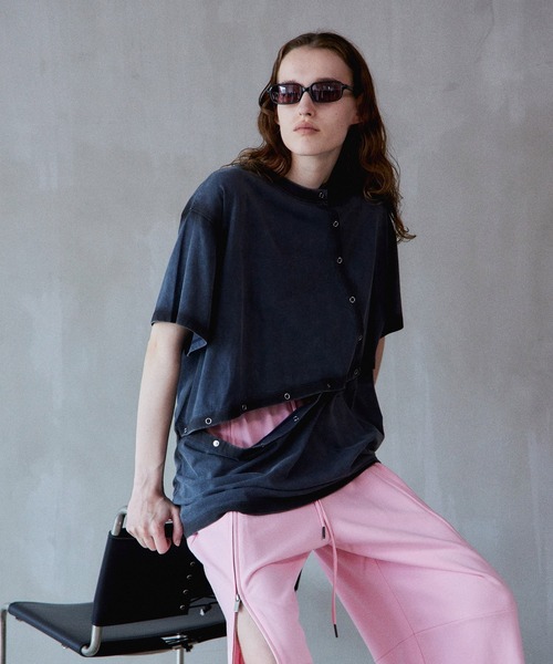 MAISON SPECIAL(メゾンスペシャル)の「Multi-way T-shirts/マルチウェイオーバーTシャツ(Tシャツ/カットソー・レディース・ブルー/ホワイト/チャコールグレー・FREE)」の19枚目の写真