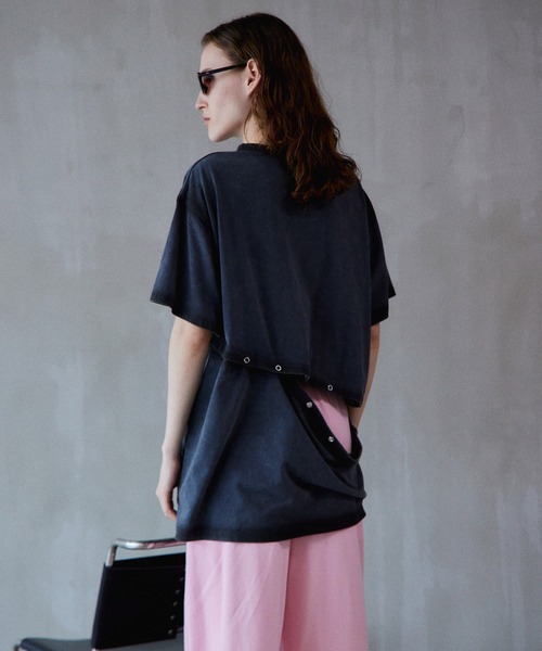 MAISON SPECIAL(メゾンスペシャル)の「Multi-way T-shirts/マルチウェイオーバーTシャツ(Tシャツ/カットソー・レディース・ブルー/ホワイト/チャコールグレー・FREE)」の18枚目の写真