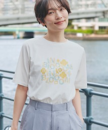 【in Bloomコラボ】ひやさらプリントTシャツ【接触冷感・UVカット・オーガニックコットン】