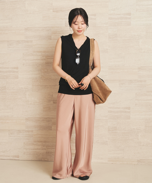 plage（プラージュ）の「Loose sleeveless Tシャツ（Tシャツ/カットソー・レディース・チャコールグレー/ピンク/ブラック・FREE）」の14枚目の写真