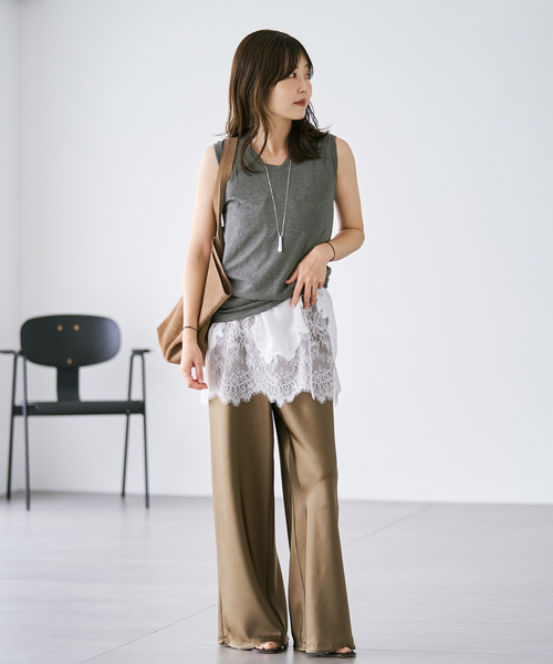 plage（プラージュ）の「Loose sleeveless Tシャツ（Tシャツ/カットソー・レディース・チャコールグレー/ピンク/ブラック・FREE）」の15枚目の写真
