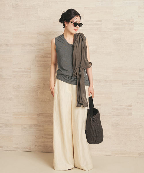 plage（プラージュ）の「Loose sleeveless Tシャツ（Tシャツ/カットソー・レディース・チャコールグレー/ピンク/ブラック・FREE）」の16枚目の写真