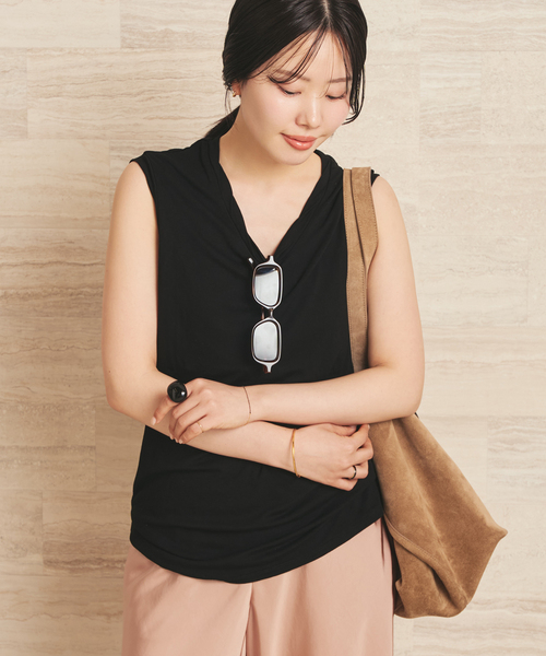 plage（プラージュ）の「Loose sleeveless Tシャツ（Tシャツ/カットソー・レディース・チャコールグレー/ピンク/ブラック・FREE）」の22枚目の写真