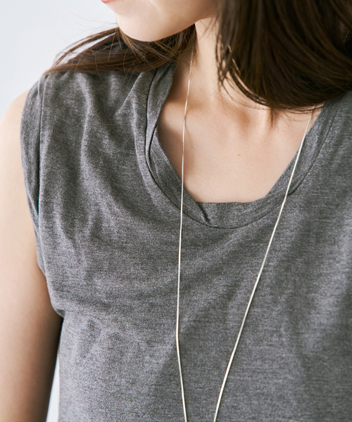 plage（プラージュ）の「Loose sleeveless Tシャツ（Tシャツ/カットソー・レディース・チャコールグレー/ピンク/ブラック・FREE）」の7枚目の写真