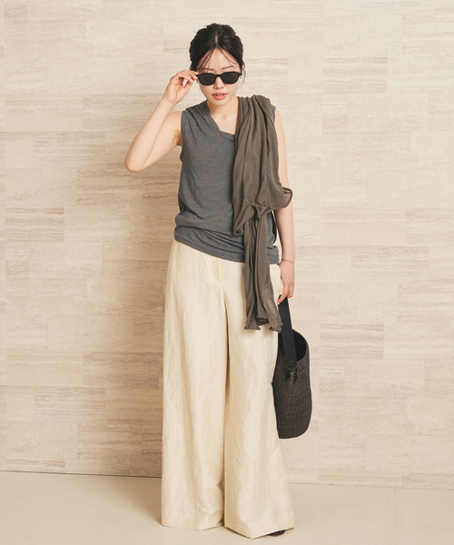 plage（プラージュ）の「Loose sleeveless Tシャツ（Tシャツ/カットソー・レディース・チャコールグレー/ピンク/ブラック・FREE）」の8枚目の写真