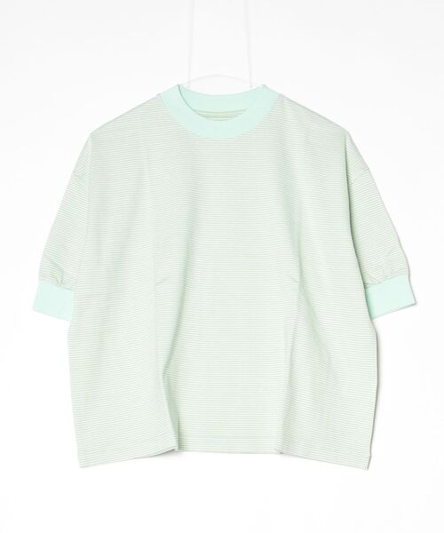 MEYAME(メヤメ)の「MEYAME/メヤメ ボーダーハーフスリーブTEE BORDER HALF SLEEVE TEE(Tシャツ/カットソー・レディース・ブルー/ブラウン/グリーン・FREE)」の21枚目の写真