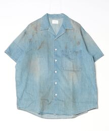 STUDIOUS | 別注 Big open collar S/S shirt - Old vintage wash(シャツ/ブラウス)