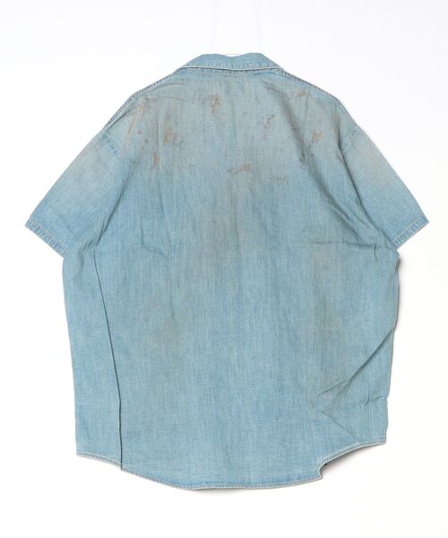 superNova.（スーパーノヴァ）の「【superNova.】別注 Big open collar S/S shirt - Old vintage wash（シャツ/ブラウス・メンズ・インディゴブルー・M）」の2枚目の写真