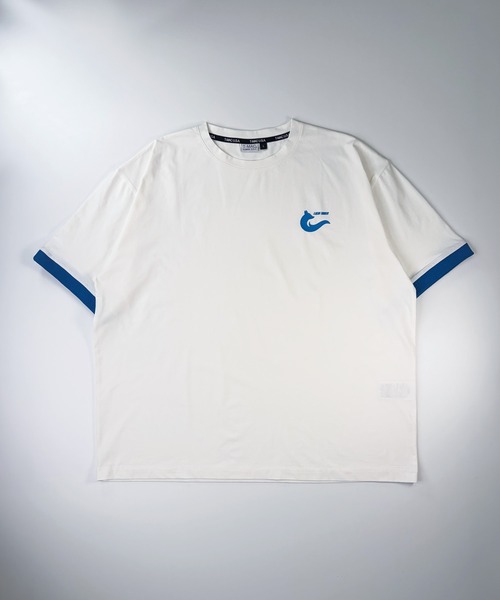 T-MAC OUTING(ティーマック アウティング)の「吸水速乾 袖リブ配色 半袖Tシャツ(Tシャツ/カットソー・メンズ・ホワイト/ブラック/ブルー・M)」の1枚目の写真