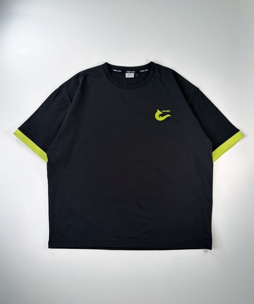 T-MAC OUTING(ティーマック アウティング)の「吸水速乾 袖リブ配色 半袖Tシャツ(Tシャツ/カットソー・メンズ・ホワイト/ブラック/ブルー・M)」の2枚目の写真