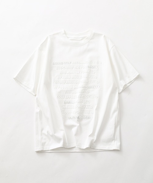 FUNALIVE(ファンアライブ)の「ABETTOR フロントエンボス長文ロゴ SS/T 半袖(Tシャツ/カットソー・メンズ・ピンク/ブラック/ホワイト・M/L)」の4枚目の写真