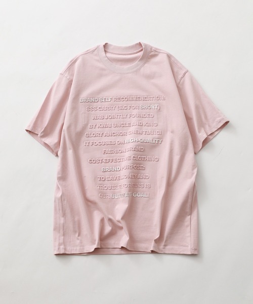 FUNALIVE(ファンアライブ)の「ABETTOR フロントエンボス長文ロゴ SS/T 半袖(Tシャツ/カットソー・メンズ・ピンク/ブラック/ホワイト・M/L)」の6枚目の写真