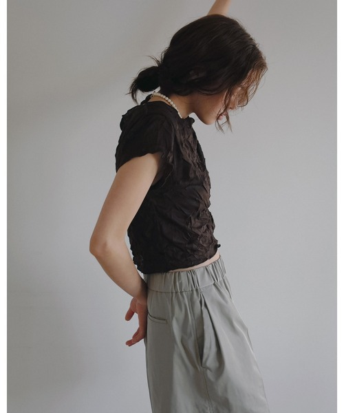 anuke(アンヌーク)の「Mellow Short Tops(Tシャツ/カットソー・レディース・ベビーピンク/ブラウン/ブルー系その他・FREE)」の5枚目の写真