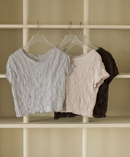 anuke(アンヌーク)の「Mellow Short Tops(Tシャツ/カットソー・レディース・ベビーピンク/ブラウン/ブルー系その他・FREE)」の15枚目の写真