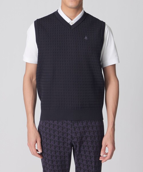 Paul Stuart（ポールスチュアート）の「【GOLF Men’s】ケーブルベスト（ベスト・メンズ・ネイビー・M/L/XL）」の4枚目の写真