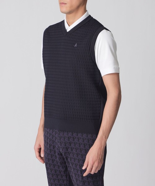 Paul Stuart（ポールスチュアート）の「【GOLF Men’s】ケーブルベスト（ベスト・メンズ・ネイビー・M/L/XL）」の5枚目の写真