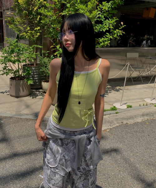 SOHUL(ソフル)の「レイヤード袖なし(イエロー)(Tシャツ/カットソー・レディース・その他・FREE)」の1枚目の写真