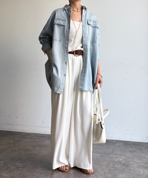 DouDou(ドゥドゥ)の「【Healthy denim】Almond(シャツ/ブラウス・レディース・ブルー系その他・1)」の5枚目の写真