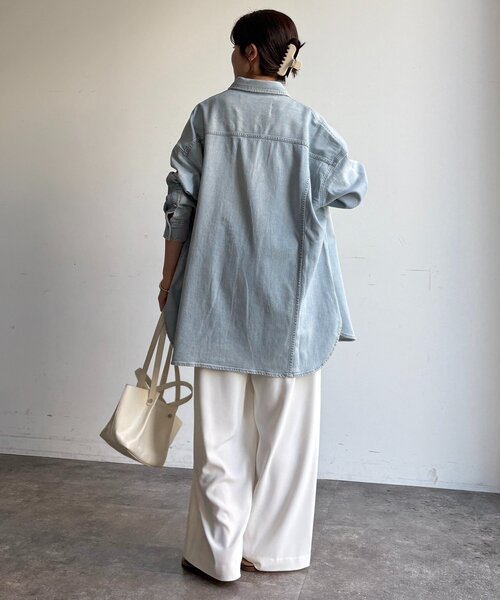 DouDou(ドゥドゥ)の「【Healthy denim】Almond(シャツ/ブラウス・レディース・ブルー系その他・1)」の6枚目の写真