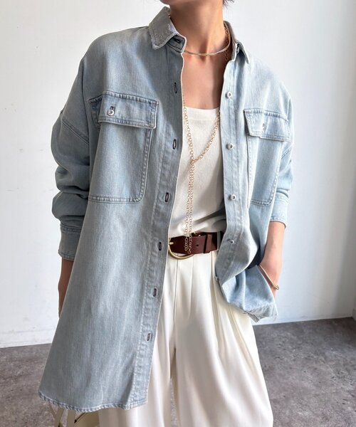 DouDou(ドゥドゥ)の「【Healthy denim】Almond(シャツ/ブラウス・レディース・ブルー系その他・1)」の17枚目の写真