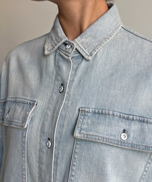 DouDou(ドゥドゥ)の「【Healthy denim】Almond(シャツ/ブラウス・レディース・ブルー系その他・1)」の12枚目の写真