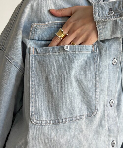 DouDou(ドゥドゥ)の「【Healthy denim】Almond(シャツ/ブラウス・レディース・ブルー系その他・1)」の8枚目の写真