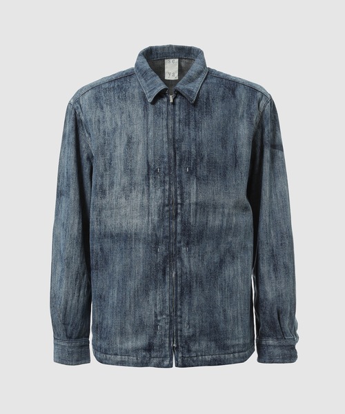 seya.(セヤ)の「TOFU JACKET/SLUB DENIM CLOUD BLEACH(デニムジャケット・レディース・インディゴブルー・2/1)」の1枚目の写真