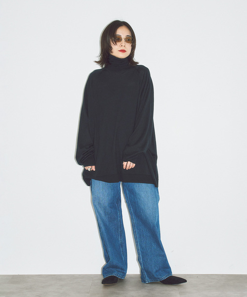 CITYSHOP（シティーショップ）の「ROUTINE COTTON TURTLE ニット（ニット/セーター・レディース・ブラック/グレー・FREE）」の11枚目の写真
