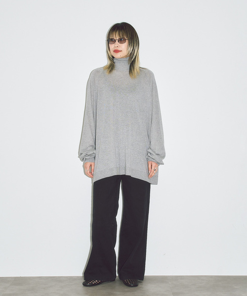 CITYSHOP（シティーショップ）の「ROUTINE COTTON TURTLE ニット（ニット/セーター・レディース・ブラック/グレー・FREE）」の13枚目の写真