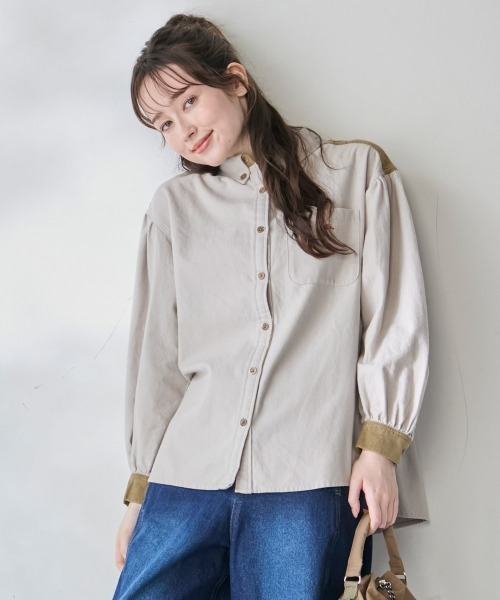 KRIFF MAYER Lady's Collection(クリフメイヤーレディースコレクション)の「ビエラバックギャザーシャツ(シャツ/ブラウス・レディース・ブラウン/オリーブ/ナチュラル/モカ/その他5/チャコール/アイボリー・LARGE/MEDIUM)」の2枚目の写真