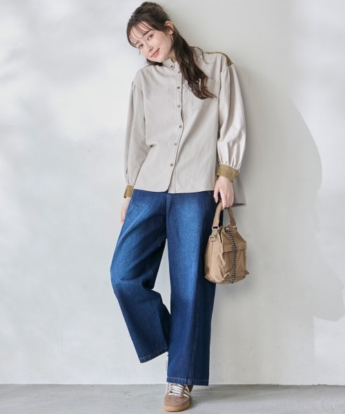 KRIFF MAYER Lady's Collection(クリフメイヤーレディースコレクション)の「ビエラバックギャザーシャツ(シャツ/ブラウス・レディース・ブラウン/オリーブ/ナチュラル/モカ/その他5/チャコール/アイボリー・LARGE/MEDIUM)」の9枚目の写真