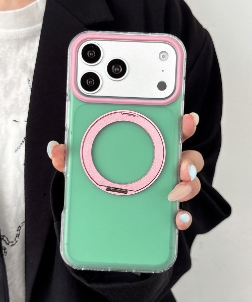 Fun & Daily(ファンアンドデイリー)の「Color Ring iPhone 16 17 Pro ProMax Case : アイフォンケース(スマホケース/カバー・レディース・ブルー系その他/ピンク/パープル/イエロー/ブルーグリーン/グリーン・iPhone 17 Pro Max/iPhone 17 Pro/iPhone 17/iPhone 16 Pro/iPhone 16/iPhone 16 Pro Max)」の1枚目の写真