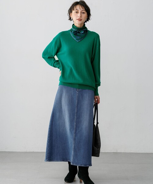 23区(ニジュウサンク)の「ストレッチ デニムフレアスカート(デニムスカート・レディース・ターコイズブルー系/ダルブルー系・36/38/40)」の21枚目の写真