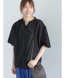 コットンレースブラウス