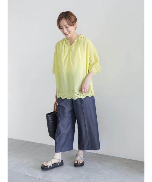 Te chichi(テチチ)の「コットンレースブラウス(シャツ/ブラウス・レディース・イエロー/オフホワイト/ブラック・F)」の14枚目の写真