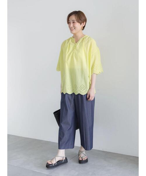 Te chichi(テチチ)の「コットンレースブラウス(シャツ/ブラウス・レディース・イエロー/オフホワイト/ブラック・F)」の15枚目の写真