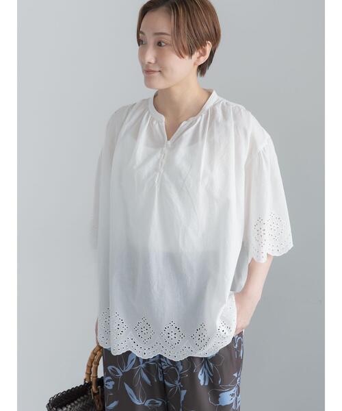 Te chichi(テチチ)の「コットンレースブラウス(シャツ/ブラウス・レディース・イエロー/オフホワイト/ブラック・F)」の8枚目の写真