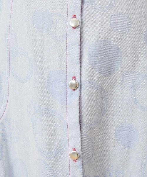 Jocomomola(ホコモモラ)の「Rueda Feliz ドットジャカード襟付きブラウス(シャツ/ブラウス・レディース・ブラック/ダークインディゴブルー・40/42)」の14枚目の写真