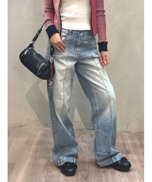 センターステッチ ワイドデニムパンツ【2026-2027年秋冬新作】
