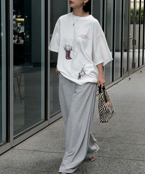 Ameri（アメリ）の「WIDE EGG SWEAT PANTS（スウェットパンツ・レディース・ネイビー/グレー/ピンク・MEDIUM/SMALL）」の10枚目の写真