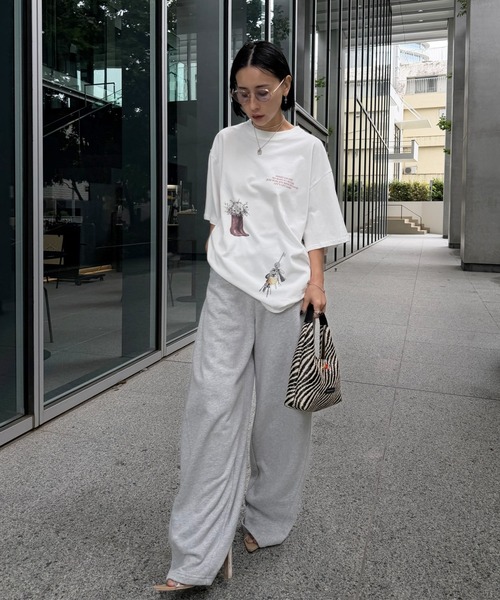 Ameri（アメリ）の「WIDE EGG SWEAT PANTS（スウェットパンツ・レディース・ネイビー/グレー/ピンク・MEDIUM/SMALL）」の7枚目の写真