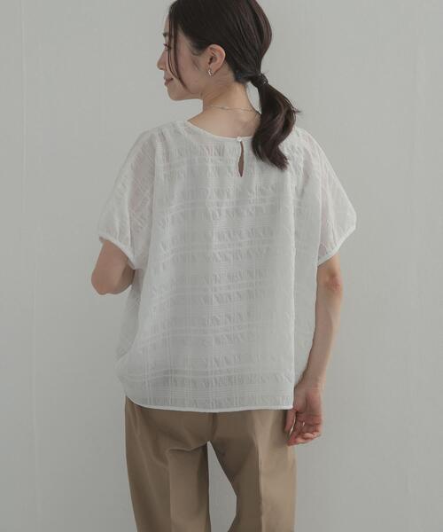 URBAN RESEARCH DOORS(アーバンリサーチドアーズ)の「シアーチェックレイヤードブラウス(シャツ/ブラウス・レディース・オフホワイト/ブラック・FREE)」の3枚目の写真