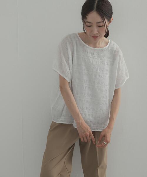 URBAN RESEARCH DOORS(アーバンリサーチドアーズ)の「シアーチェックレイヤードブラウス(シャツ/ブラウス・レディース・オフホワイト/ブラック・FREE)」の5枚目の写真