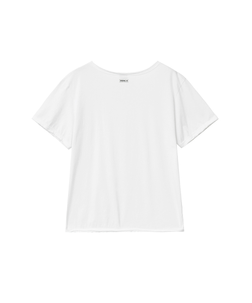 RENSE（レンセ）の「Raw Edge U-Neck Half Tee White（Tシャツ/カットソー・レディース・その他・OS）」の4枚目の写真