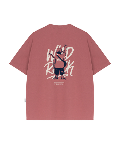 WILDROCK（ワイルドロック）の「ロックンロールキッド クールコットンオーバーフィット半袖Tシャツ（Tシャツ/カットソー・メンズ・ホワイト/スカイブルー/ブラック/ピンク/イエロー/ブルー/チャコール・SMALL/MEDIUM/LARGE）」の7枚目の写真