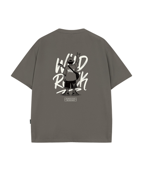 WILDROCK（ワイルドロック）の「ロックンロールキッド クールコットンオーバーフィット半袖Tシャツ（Tシャツ/カットソー・メンズ・ホワイト/スカイブルー/ブラック/ピンク/イエロー/ブルー/チャコール・SMALL/MEDIUM/LARGE）」の3枚目の写真