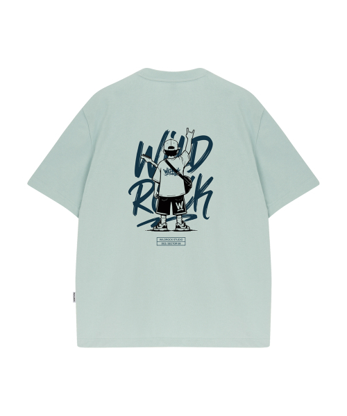 WILDROCK（ワイルドロック）の「ロックンロールキッド クールコットンオーバーフィット半袖Tシャツ（Tシャツ/カットソー・メンズ・ホワイト/スカイブルー/ブラック/ピンク/イエロー/ブルー/チャコール・SMALL/MEDIUM/LARGE）」の10枚目の写真